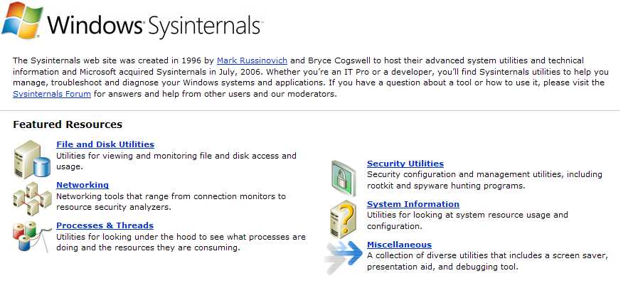 Microsoft Sysinternals